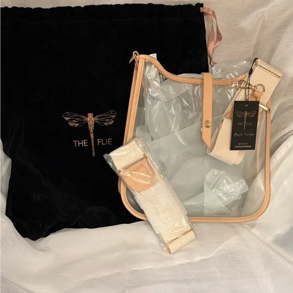 The Flie Ticket Holder Bag NEW velvet dust bag, clear stadium festival tote gift - Picture 1 of 10